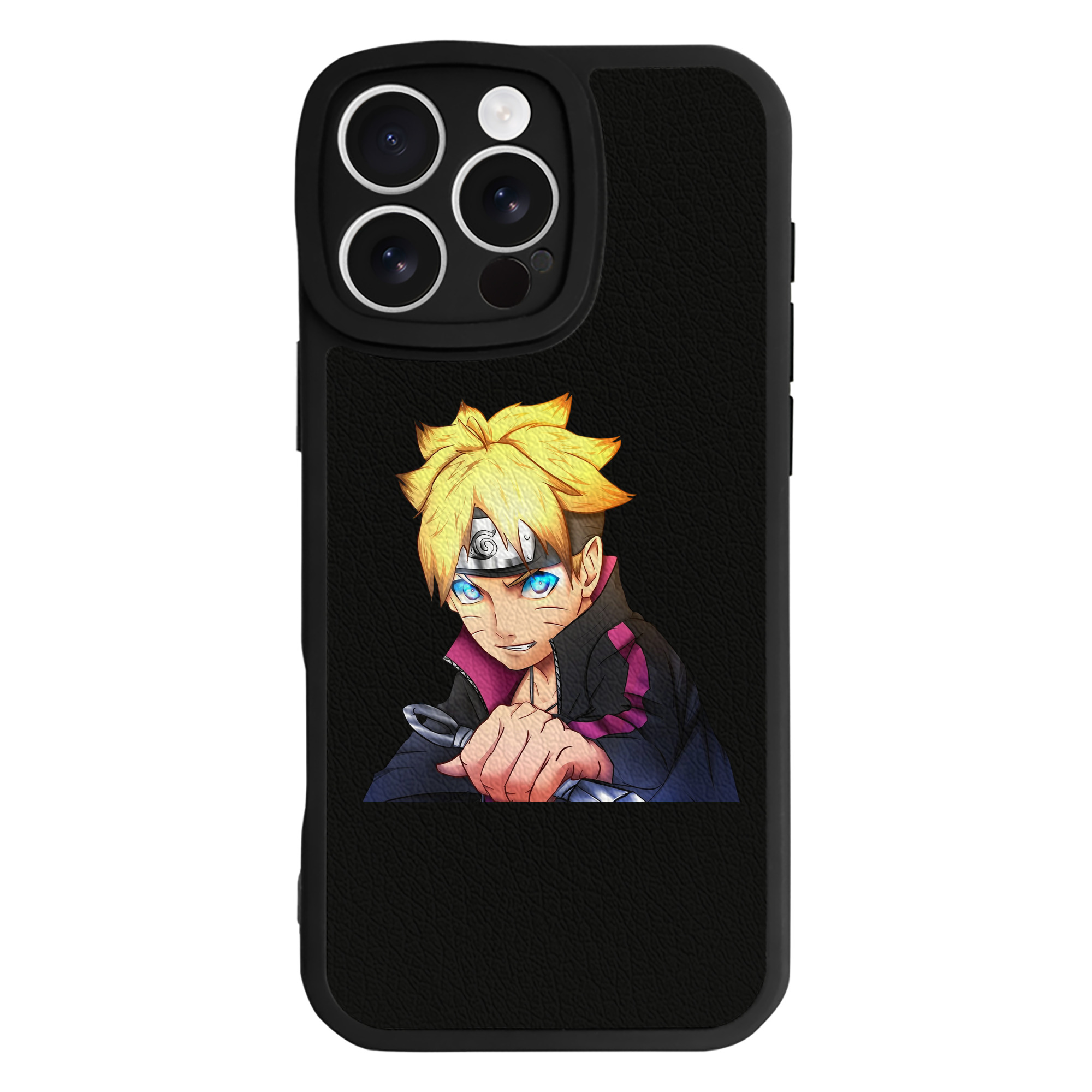 （画像用） NARUTO -ナルト- うずまき ボルト Uzumaki Boruto 【iPhone 16シリーズ対応】シリコンスマホケース（レザー調） 材質：シリコン